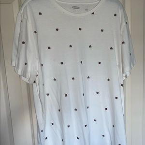 White Old Navy Tiger Head Pattern T-shirt